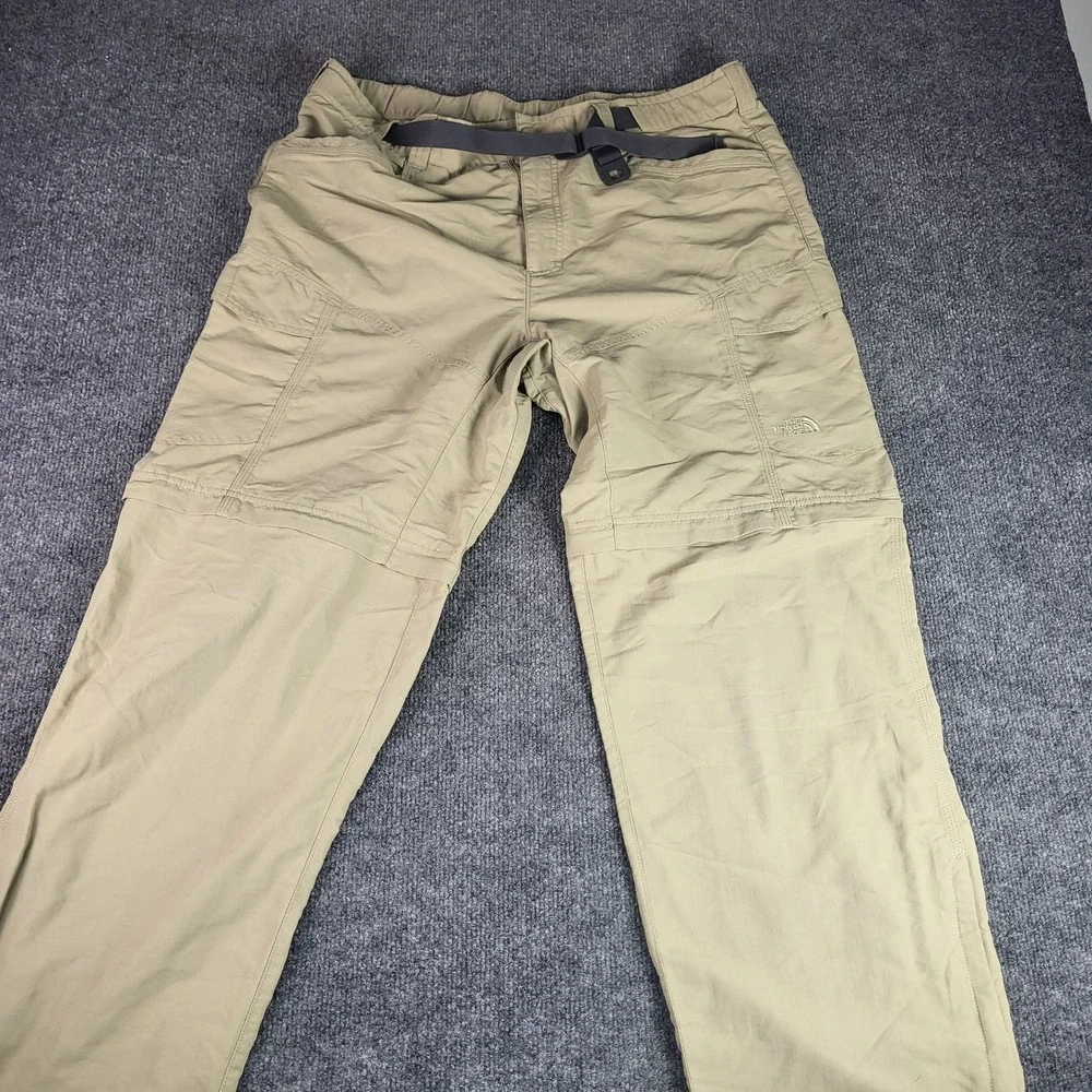The North Face Mens Convertible Cargo Hiking Pants Khaki Beige Large L Regular